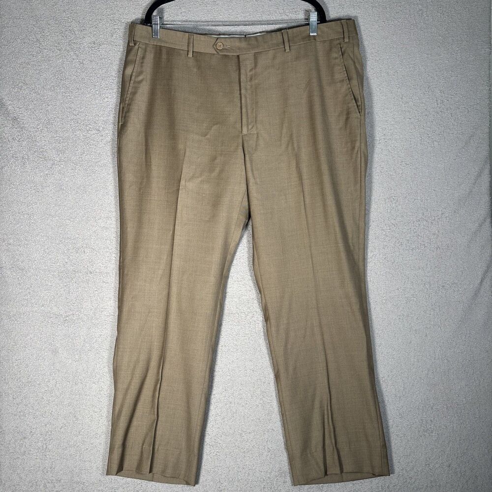 Santorelli Dress Pants Men’s Size 42 Roma Tan Pleated Loro Piana Super 110s Wool